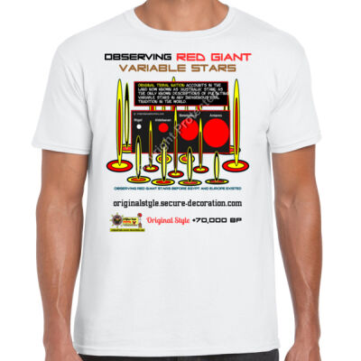 Observing Red Giant Stars (White/Light Colors) Men's  - Gildan | Softstyle Fitted T-Shirt Thumbnail